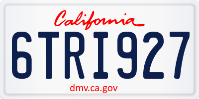 CA license plate 6TRI927