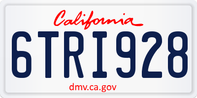 CA license plate 6TRI928
