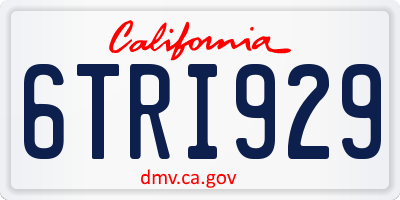 CA license plate 6TRI929