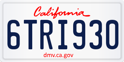 CA license plate 6TRI930