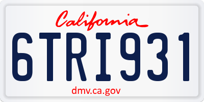CA license plate 6TRI931
