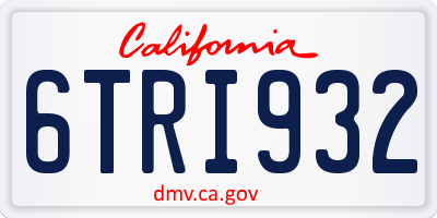 CA license plate 6TRI932
