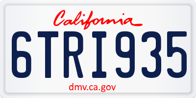CA license plate 6TRI935