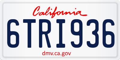 CA license plate 6TRI936