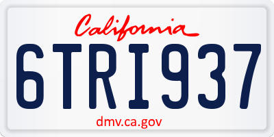 CA license plate 6TRI937