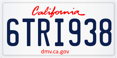 CA license plate 6TRI938