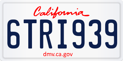 CA license plate 6TRI939