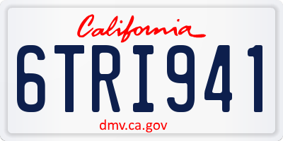 CA license plate 6TRI941