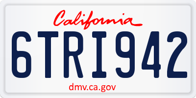 CA license plate 6TRI942