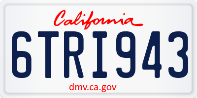 CA license plate 6TRI943