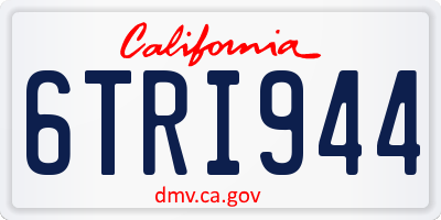 CA license plate 6TRI944