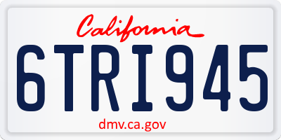 CA license plate 6TRI945