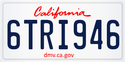 CA license plate 6TRI946