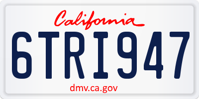 CA license plate 6TRI947