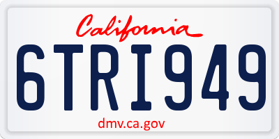 CA license plate 6TRI949