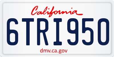 CA license plate 6TRI950