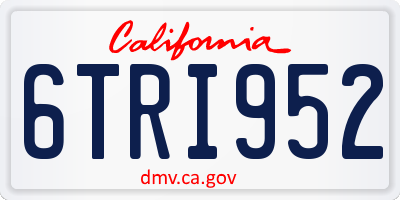 CA license plate 6TRI952