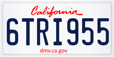 CA license plate 6TRI955
