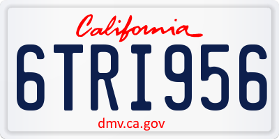 CA license plate 6TRI956