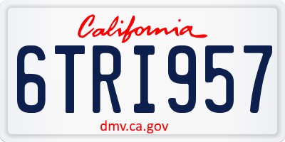 CA license plate 6TRI957