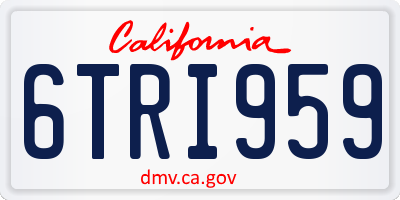 CA license plate 6TRI959