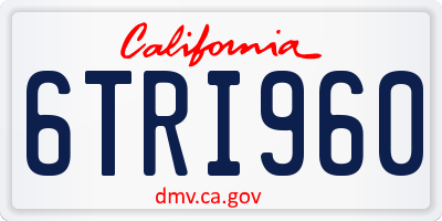 CA license plate 6TRI960