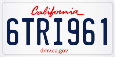 CA license plate 6TRI961