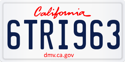 CA license plate 6TRI963