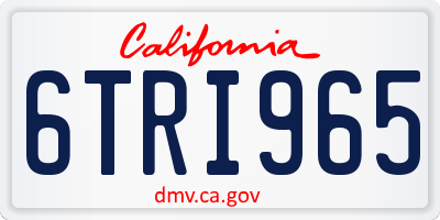 CA license plate 6TRI965