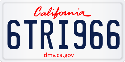 CA license plate 6TRI966