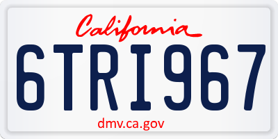 CA license plate 6TRI967