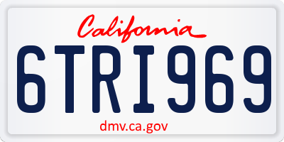 CA license plate 6TRI969