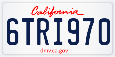 CA license plate 6TRI970