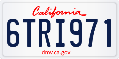 CA license plate 6TRI971