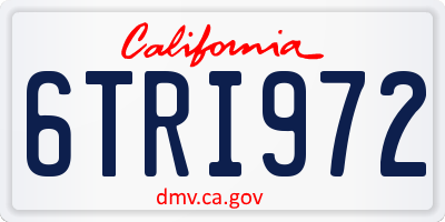 CA license plate 6TRI972