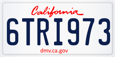 CA license plate 6TRI973