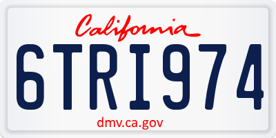 CA license plate 6TRI974
