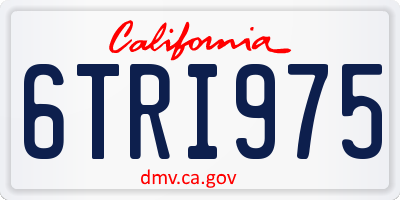 CA license plate 6TRI975