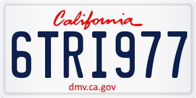 CA license plate 6TRI977