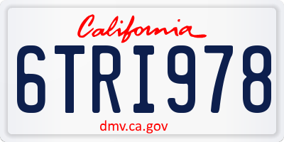 CA license plate 6TRI978