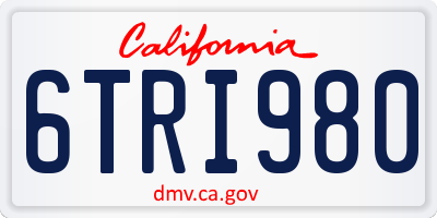 CA license plate 6TRI980