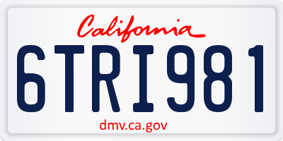 CA license plate 6TRI981