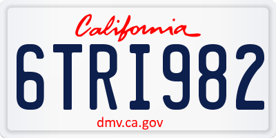 CA license plate 6TRI982