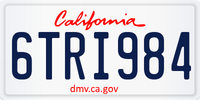 CA license plate 6TRI984