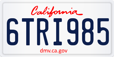 CA license plate 6TRI985
