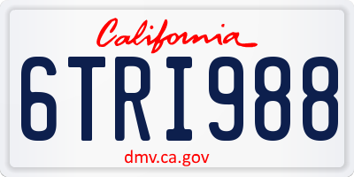 CA license plate 6TRI988