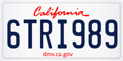 CA license plate 6TRI989