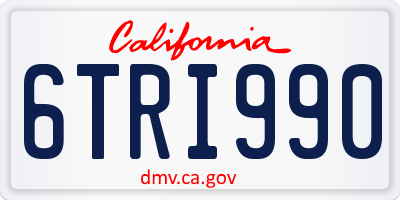 CA license plate 6TRI990