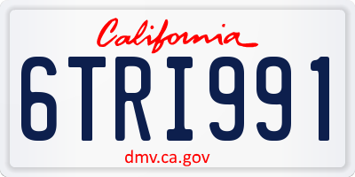 CA license plate 6TRI991