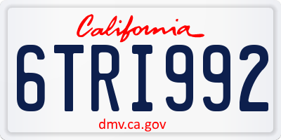 CA license plate 6TRI992